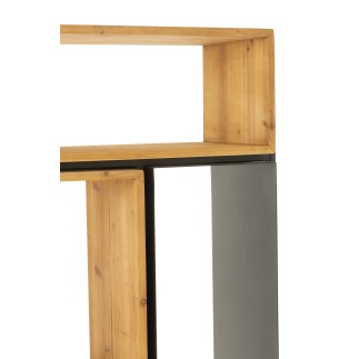 Estantería de metal negro 65x30x185 cm