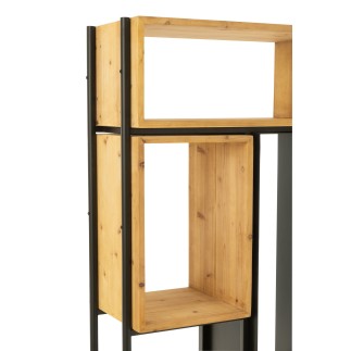 Estantería de metal negro 65x30x185 cm