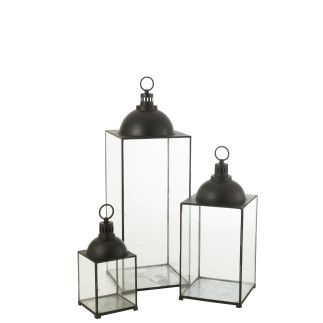 Lanterna in metallo nero 41x41x121cm