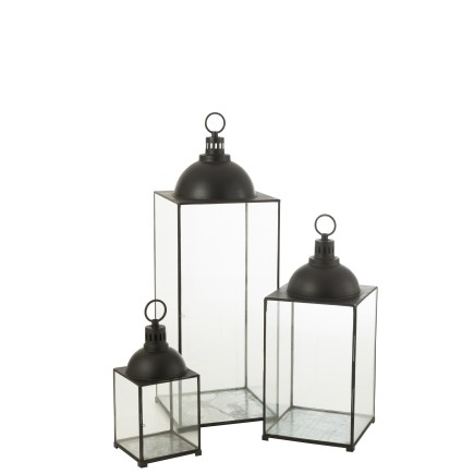 Lanterna in metallo nero 41x41x121cm