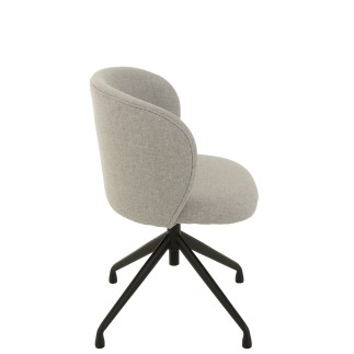 Chaise réglable en velours gris 56x48x48 cm