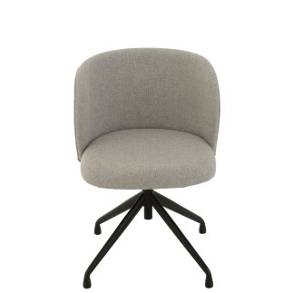 Chaise réglable en velours gris 56x48x48 cm