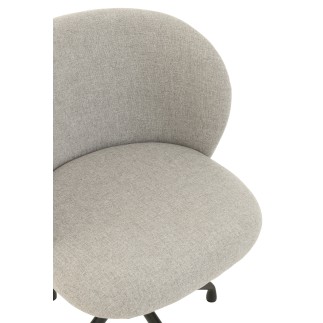 Chaise réglable en velours gris 56x48x48 cm