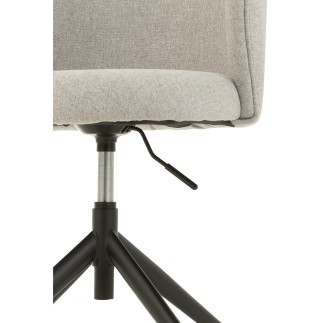 Chaise réglable en velours gris 56x48x48 cm