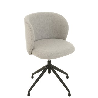 Chaise réglable en velours gris 56x48x48 cm