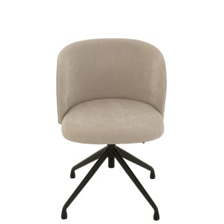 Chaise réglable en velours beige 56x48x48cm