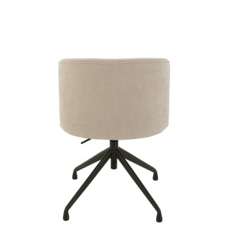 Chaise réglable en velours beige 56x48x48cm