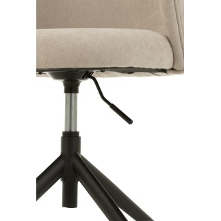 Chaise réglable en velours beige 56x48x48cm