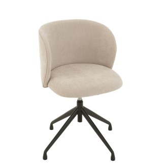 Chaise réglable en velours beige 56x48x48cm