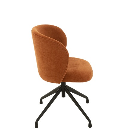 Chaise réglable en velours orange 56x48x48cm