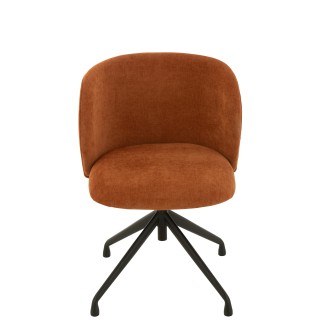 Chaise réglable en velours orange 56x48x48cm