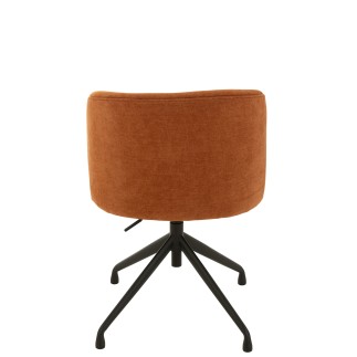 Chaise réglable en velours orange 56x48x48cm
