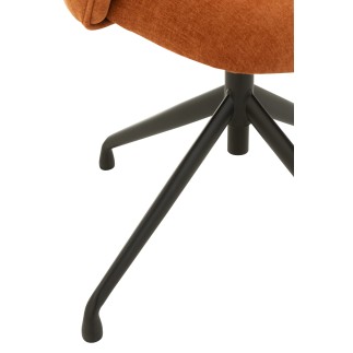Chaise réglable en velours orange 56x48x48cm