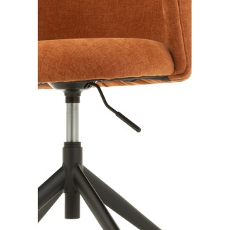 Chaise réglable en velours orange 56x48x48cm