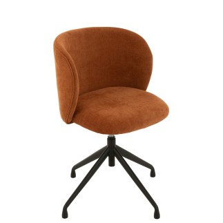 Chaise réglable en velours orange 56x48x48cm