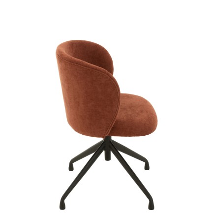 Chaise réglable en velours bordeaux 56x48x48 cm