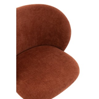 Chaise réglable en velours Bordeaux 56x48x48 cm