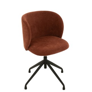 Chaise réglable en velours Bordeaux 56x48x48 cm