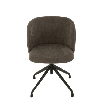 Chaise réglable en velours gris 56x48x48 cm