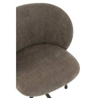 Chaise réglable en velours gris 56x48x48 cm