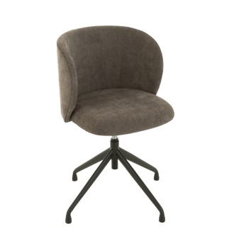 Chaise réglable en velours gris 56x48x48 cm