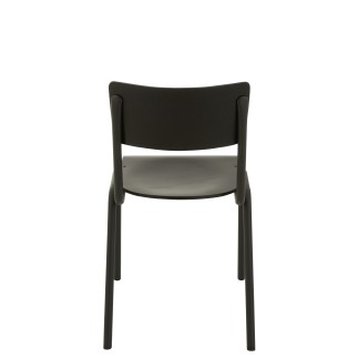 Silla ajustable de terciopelo negro 52x43x82 cm
