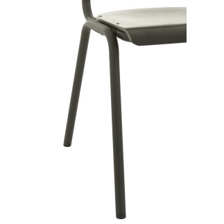 Silla ajustable de terciopelo negro 52x43x82 cm