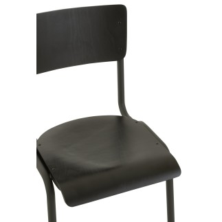 Silla ajustable de terciopelo negro 52x43x82 cm