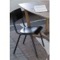 Silla ajustable de terciopelo negro 52x43x82 cm Silla ajustable de terciopelo negro 52x43x82 cm