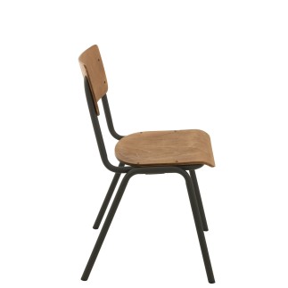 Silla ajustable de terciopelo marrón 52x43x82 cm