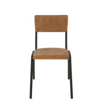 Silla ajustable de terciopelo marrón 52x43x82 cm
