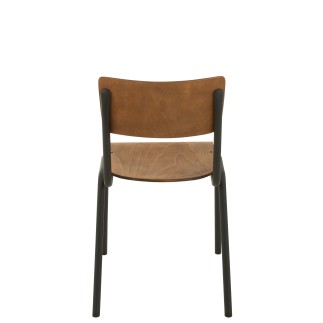Silla ajustable de terciopelo marrón 52x43x82 cm