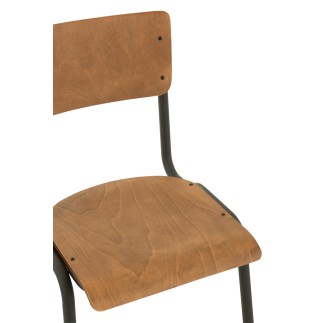 Silla ajustable de terciopelo marrón 52x43x82 cm