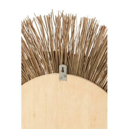 Specchio rotondo in rafia marrone D.101 cm