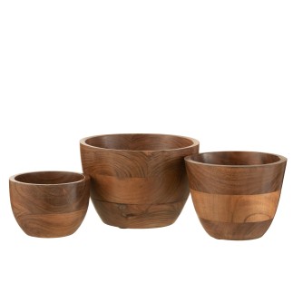 Bol Sota en bois d'acacia foncé naturel 17x17x12 cm