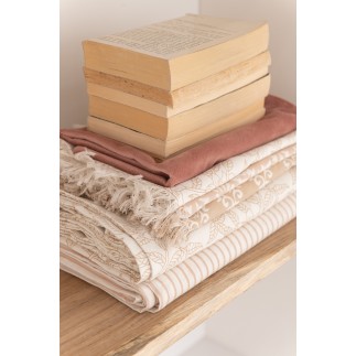 Set de 2 plaids en coton gris 273x134x1 cm