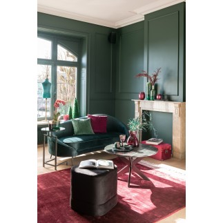 Sofa 2 places en textile vert 180x85x79 cm