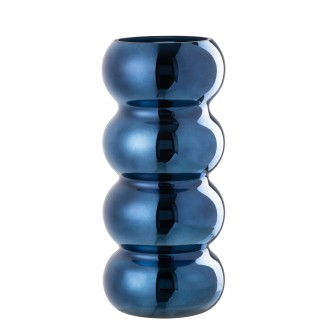 Vaso di ciniglia in vetro blu 13,5x13,5x30 cm