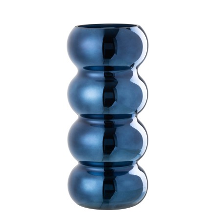 Vaso di ciniglia in vetro blu 13,5x13,5x30 cm