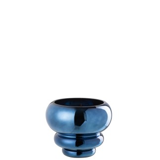Vase ou photophore en verre belu 15.5x15.5x13.5 cm