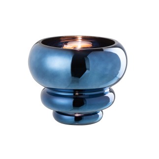 Vase ou photophore en verre belu 15.5x15.5x13.5 cm