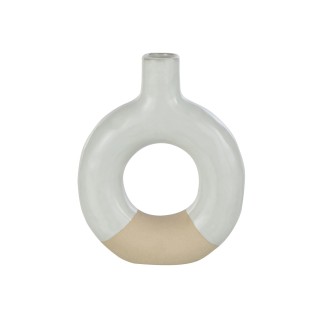 Vaso a cerchio in ceramica bianca 14x4,5x17,5 cm