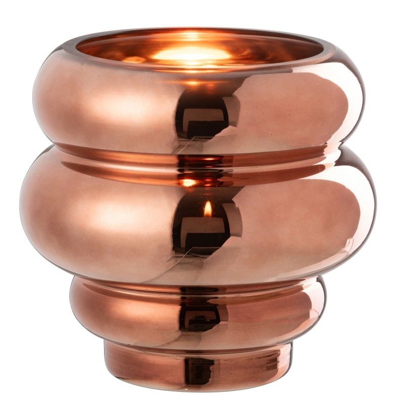Vaso o portacandele in vetro marrone 20x20x20 cm