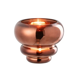 Vaso o portacandele in vetro marrone 15,5x15,5x13,5 cm