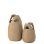 Vaso con manico in ceramica beige 23x23x40 cm Vaso con manico in ceramica beige 23x23x40 cm