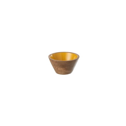 Bol en bois jaune 10x10x6 cm