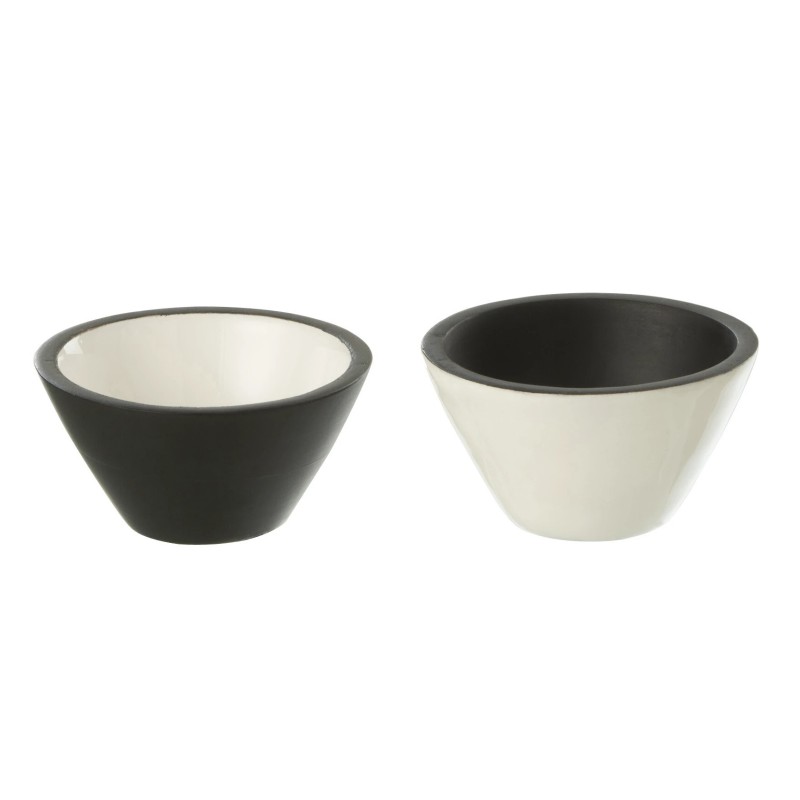 Bol en bois noir et blanc 10x10x6 cm - Prix unitaire/Achat 2 min.