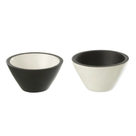 Bol en bois noir et blanc 10x10x6 cm - Prix unitaire/Achat 2 min.