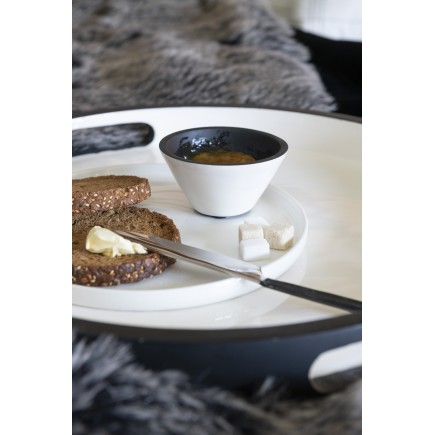 Bol en bois noir et blanc 10x10x6 cm - Prix unitaire/Achat 2 min.