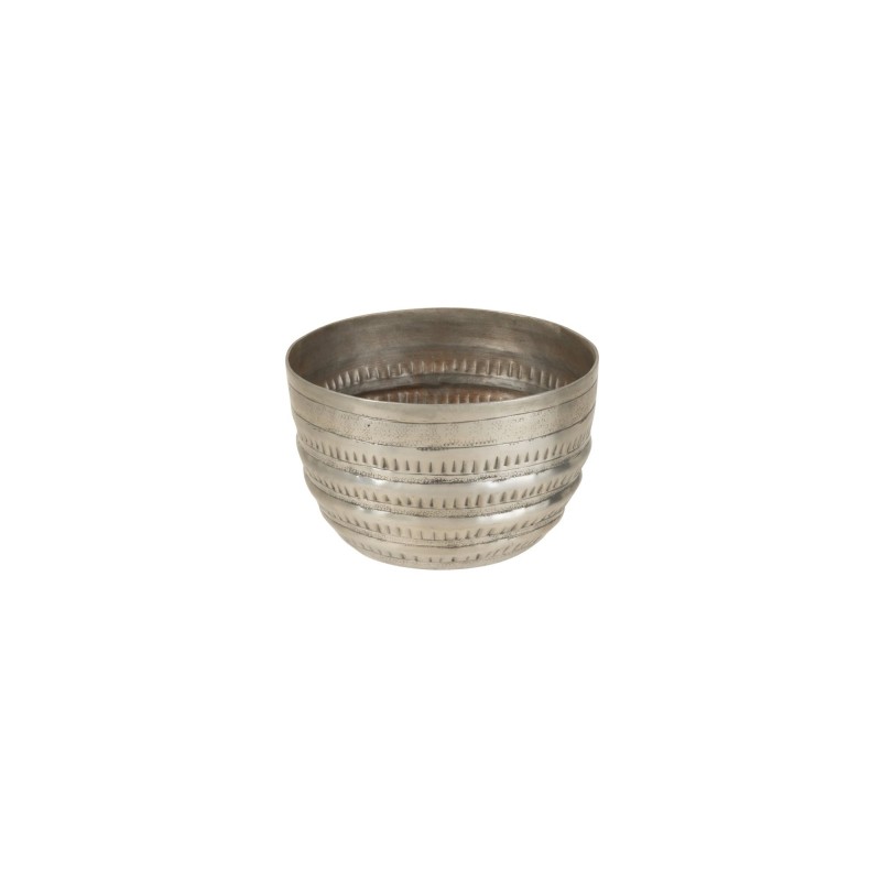 Bol rond en aluminium gris 14x14x10cm